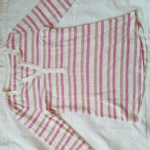 🛍Talbots Pink and White Striped Top